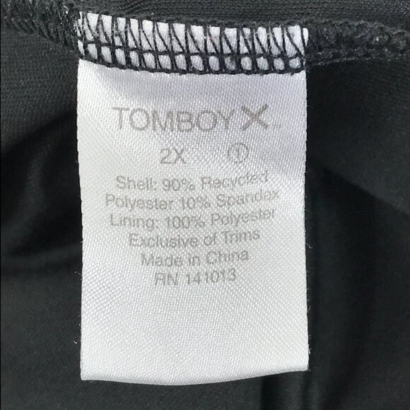 TomboyX Swim 7" Board Short Women's Plus Size 2X Black Rainbow Relaxed Pride - Picture 8 of 9